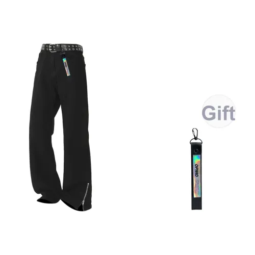 OPMO Черные [Без ремня] Унисекс Джинсы