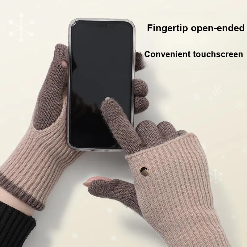 NANJIREN Knitted Fabric Knit Gloves Women's-7