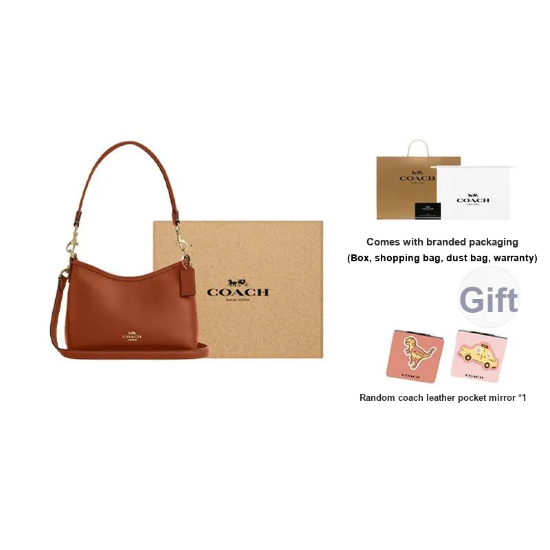 COACH LAUREL Smooth Grain Leather Crossbody Bag, Shoulder Bag Trumpets Women's Brown-9