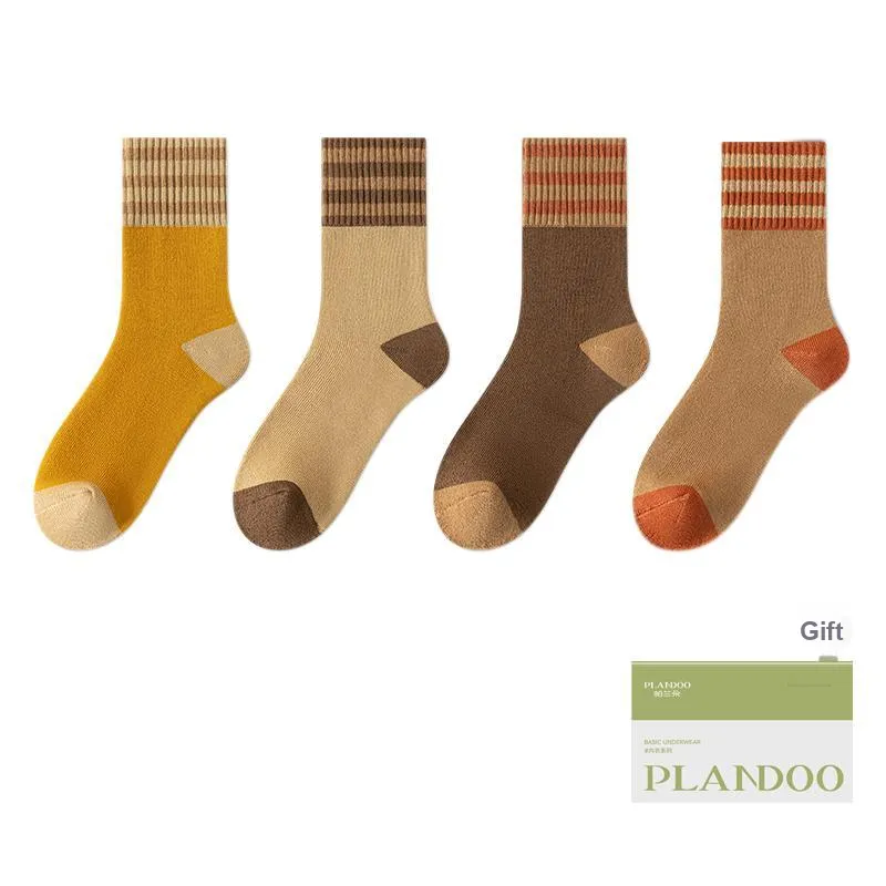 PLANDOO Mid Calf Socks Unisex Box 4 Pack-10