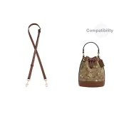 Brown Litchi Grain Adjustable 91-120cm[Bucket Bag]