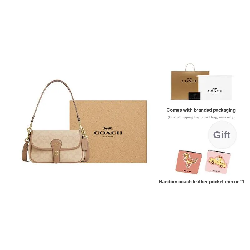 COACH Hadley Fabric Portable Crossbody Bag Shoulder Bag Women's Dark Natural-7