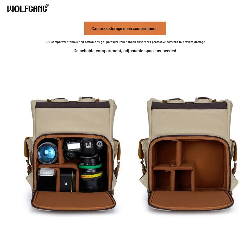 WOLFGANG Double Shoulder Camera Bag Waterproof Canvas-2