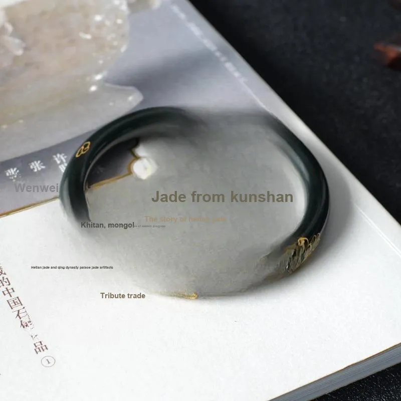 Zhen Yu Zhen Pin Hetian Jade Bangles Green Jade Unisex-1
