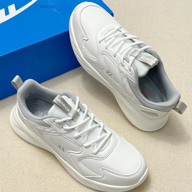 Warrior Shock Absorbing, Non Slip, Wear Resistant, Breathable And Lightweight Low Top Casual Shoes Unisex White Gray-14