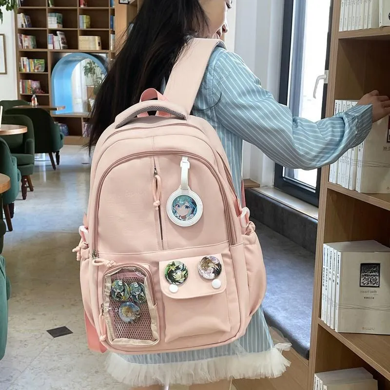 Debecca Composite Cloth Backpack Large Size Unisex Multicolor-15