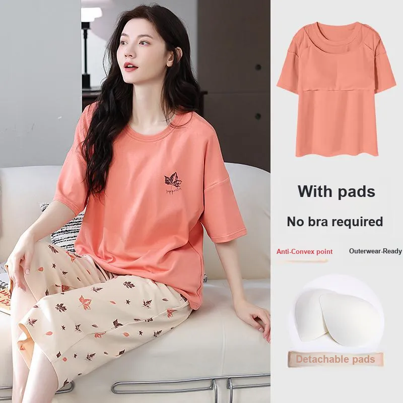 FENTENGCARE Pajama Set Women's Coral-6