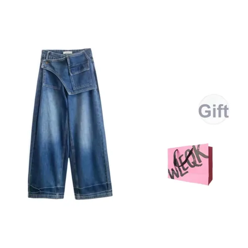 WLEQK Синий Женские Джинсы