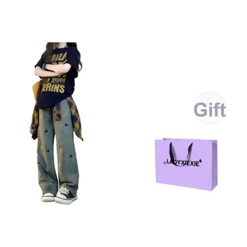 LADYXIEXIE Светло-синие женские джинсы