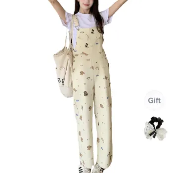 TUSHIFEI Overalls Women's Apricot+Hair Tie Comes With