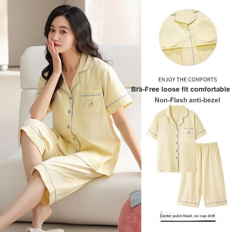 MADALLO Pajama Set Women's Light Yellow-1