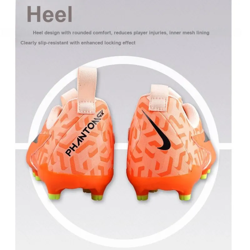 Nike Phantom GX Academy Jr. Phantom GX Academy Slip Resistant Low Top Kids' Soccer Shoes Orange Black Kids-3