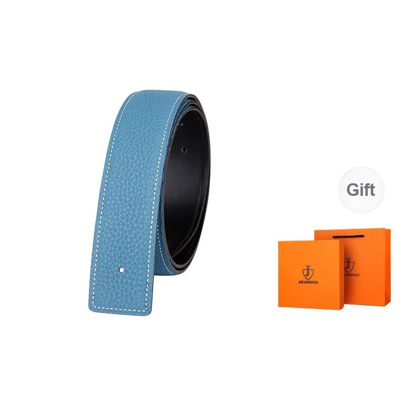 Jaylen Oos Headless H Buckle Smooth Buckle Unique Design Double Sided Top Grain Cow Leather Leather Belts Men's-12