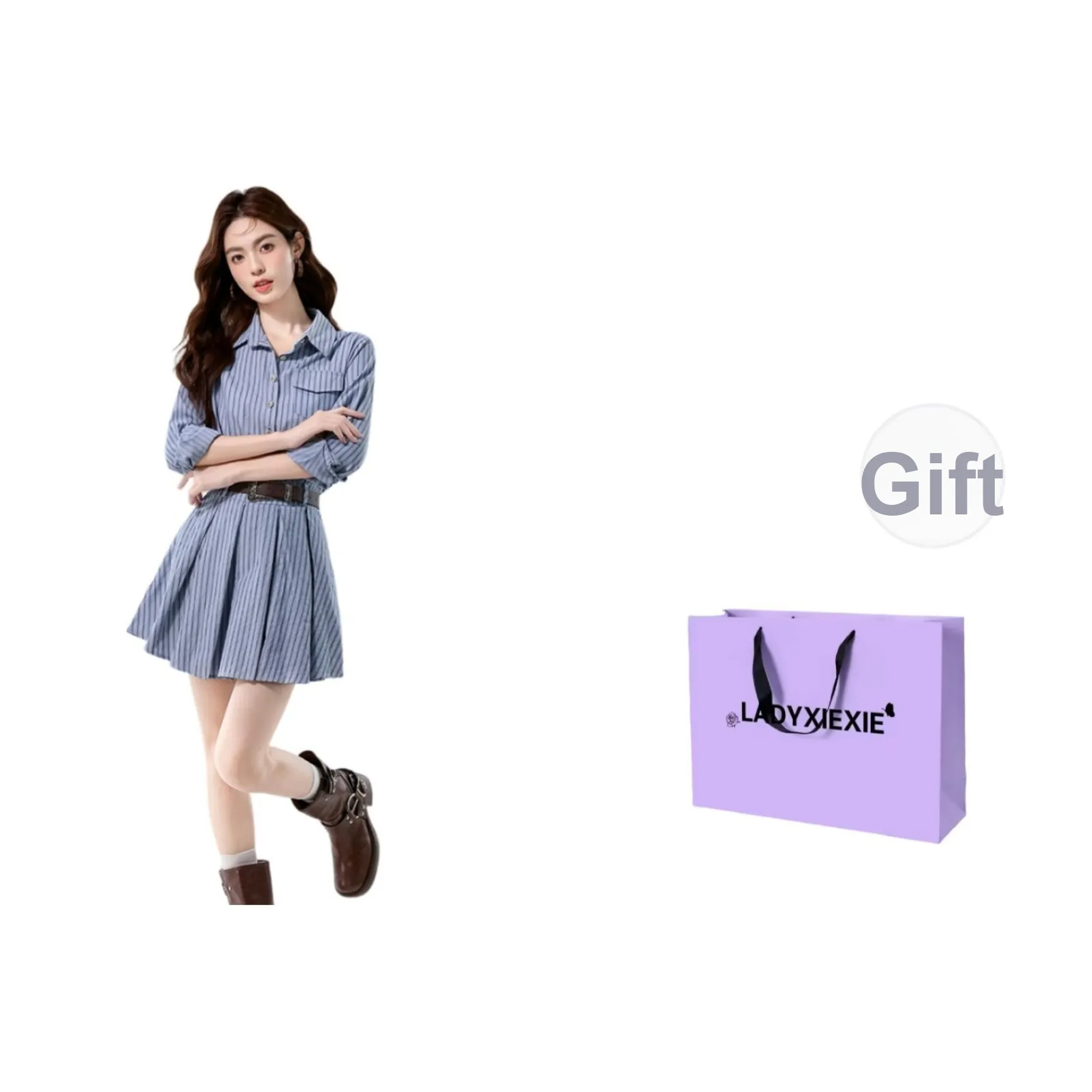 LADYXIEXIE Длинное платье с длинными рукавами женское