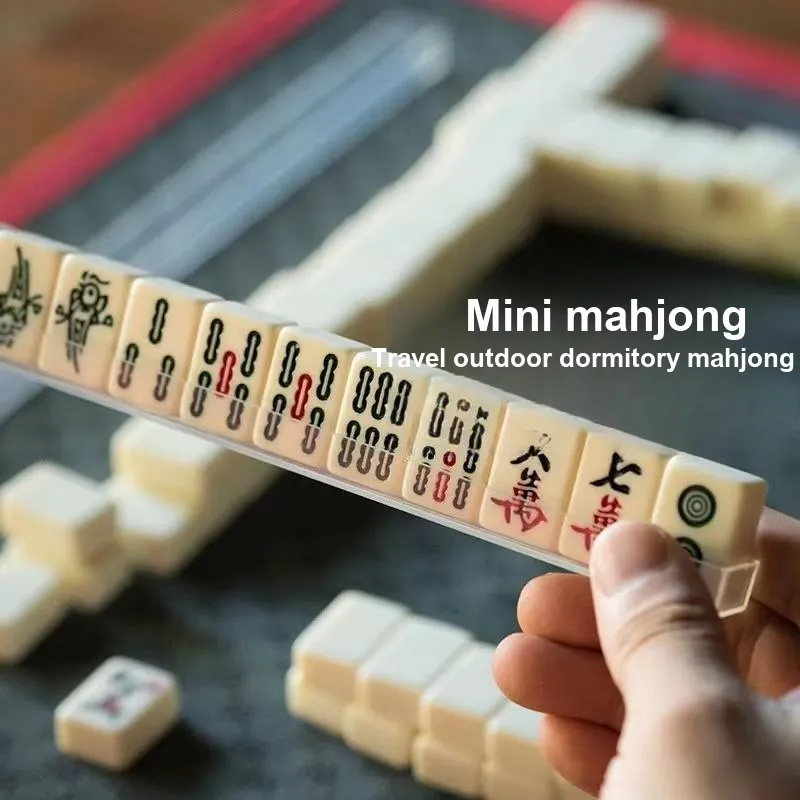 A Little Tide To Play Mini Mahjong, Small Hand Scratched Tiles Fun Dorm & Home Party Board Game