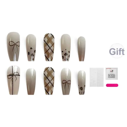 JIABITU Леопардовый принт Съемный Nail Art False Nail MID Длина (размер в длину) Трапециевидный Цвет Jump Smudge Стиль Instagram