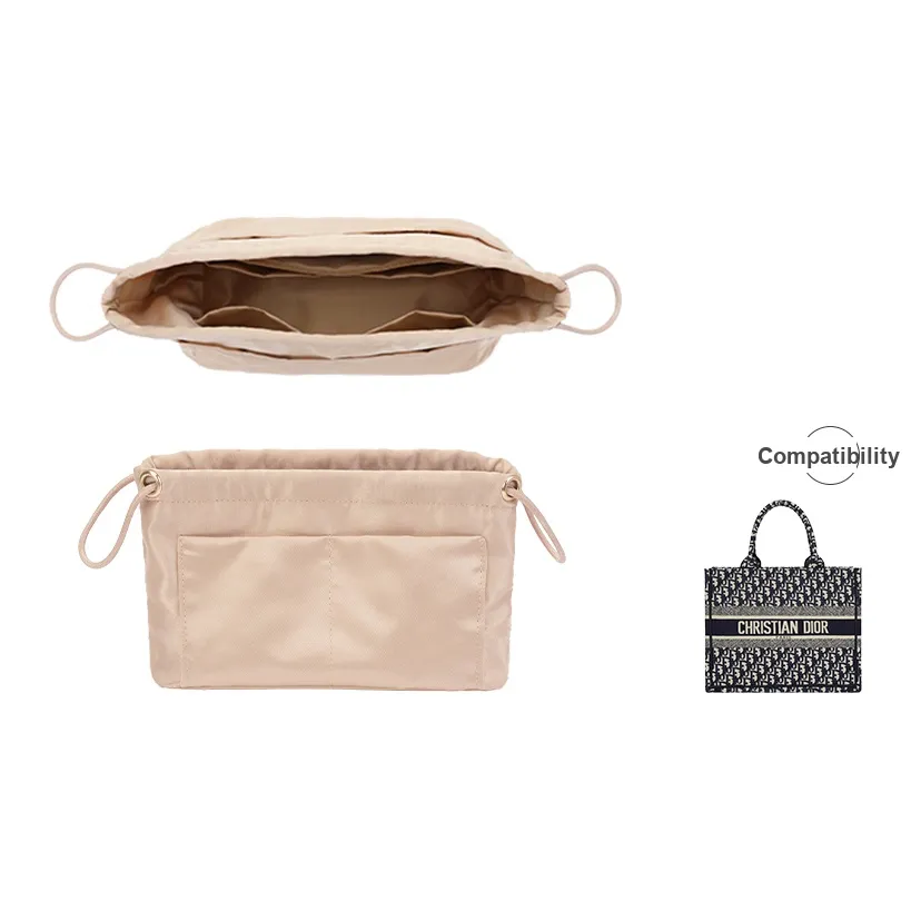 Tide Satin Dior Knot Tote Bag, Super Light Interior Pocket Bag Accessory Women's