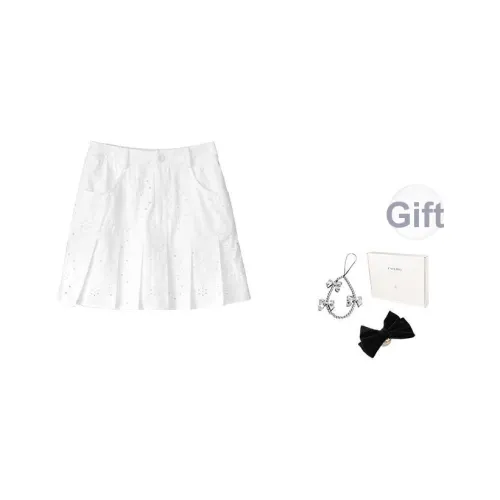 Fstudio Летний Корейский стиль Вырез Вышивка 100% хлопок Плиссированный Повседневный Джинсовые Короткие Юбки Женские