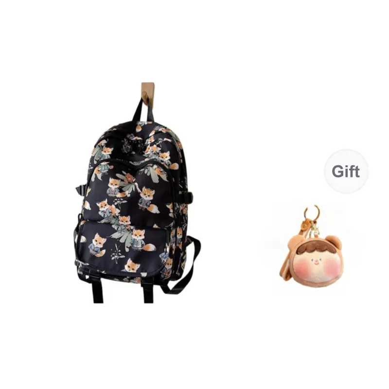 URBAN FOREST Nylon Backpack Unisex Brown/Pink/Beige/Green/Black-15