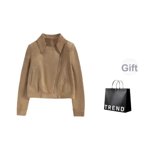 FROMGG Коричневый Женские Кожаные Куртки