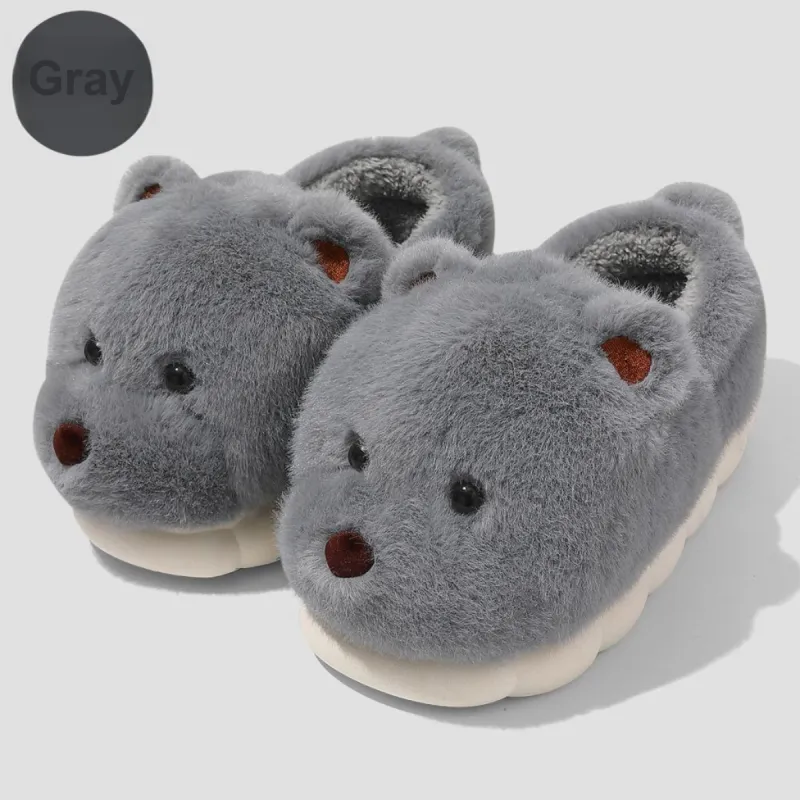 Flamingo Small Dog Cute Cotton Slippers, Backed For Fall And Winter Indoor Couple Home Use Plush Warm Fuzzy Slippers-10