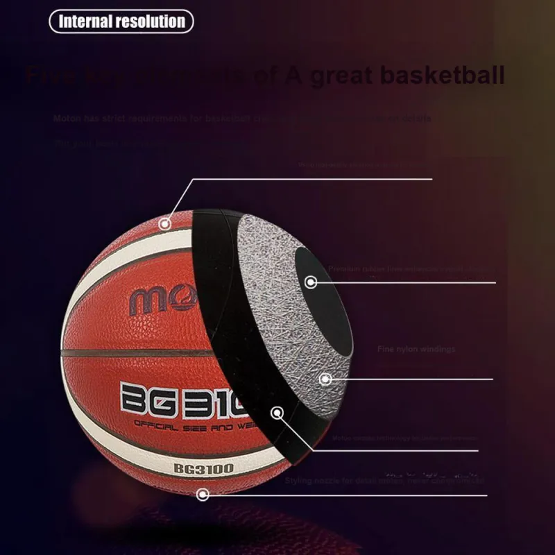 Molten PU Basketball Red Size 5 Size 6 Size 7 Training Unisex-5