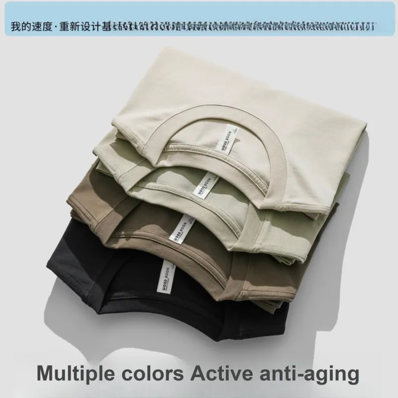 WOOD SOON Cotton Crew Neck Loose Fit Casual Half Sleeve T Shirt Top Unisex-4