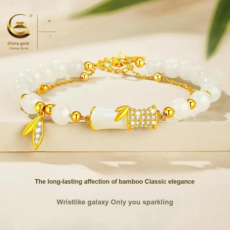 Central Fashion Hetian Jade Bracelets Green Jade Women's-3