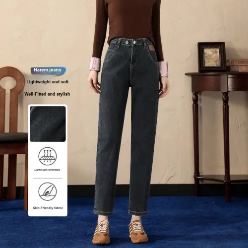 FAWENXIANGZI Темно-синие женские джинсы