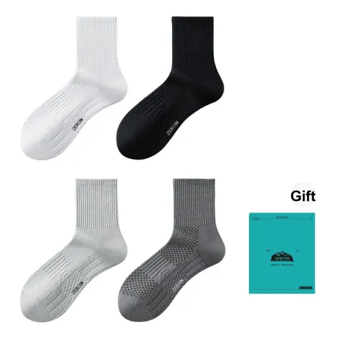 ZEROIN Mid Calf Socks Unisex Box 4 Pack