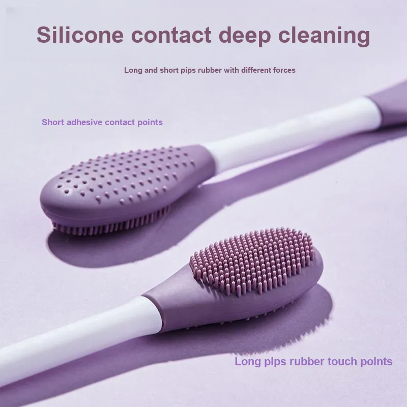 Pleasant Language Silicone Digging Scrapers 2 in 1 Dual Head Non Adhesive Facial Massage Facial Mask Brush-1