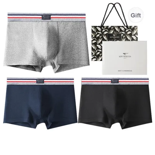 SEPTWOLVES Underpants Men's 3 Pack Gift Box Set+Shopping Bag