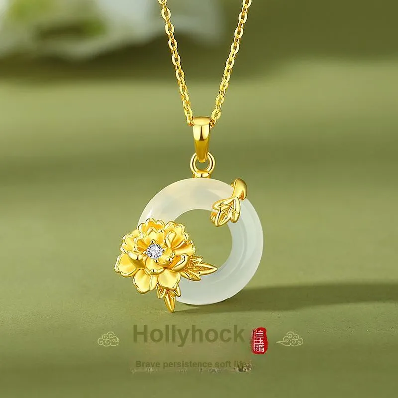 JINJI Natural Chalcedony Necklaces Women's-16
