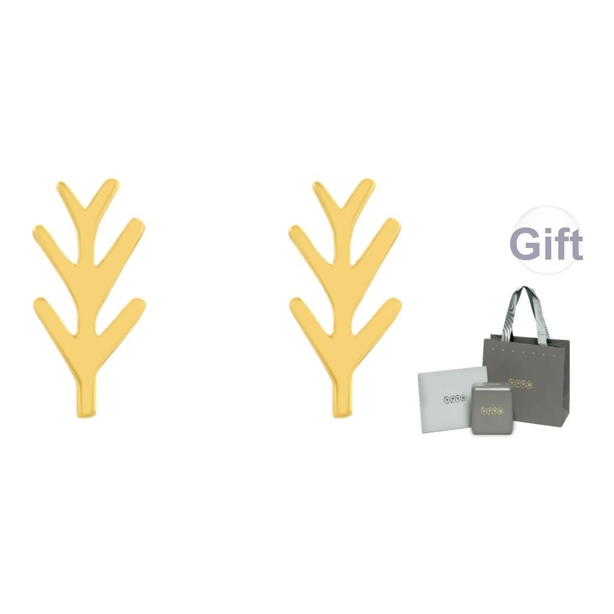 YPYN 10K Gold Stud Earrings Women's Gold
