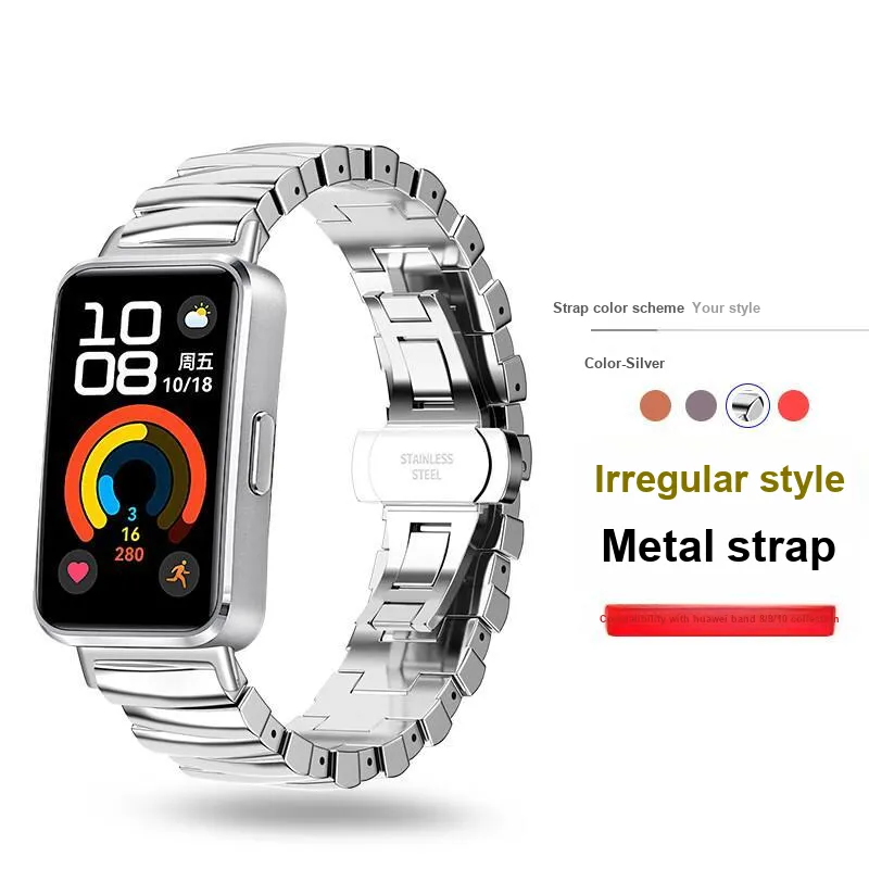 FZRT Huawei Honor Compatibility Watch Band 167mm Stainless Steel, Zinc Alloy Material-6