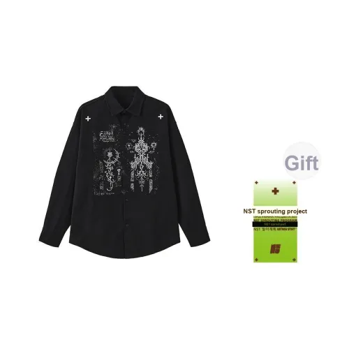 NSTNEW START Черный С подарками Sprouting Ярлык Мужские Рубашки