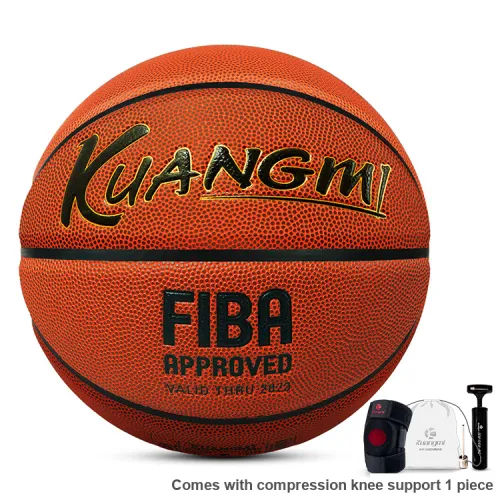 Kuangmi Microfiber Leather Basketball Brown Size 7 Training Match Unisex