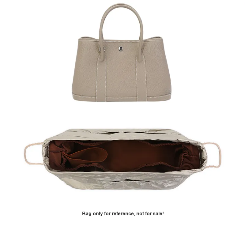 Tide DuPont Paper Garden Party 30 Interior Pocket Storage Super-Light Built-in Lining Bag Accessory Beige/Coffee/Gray-6