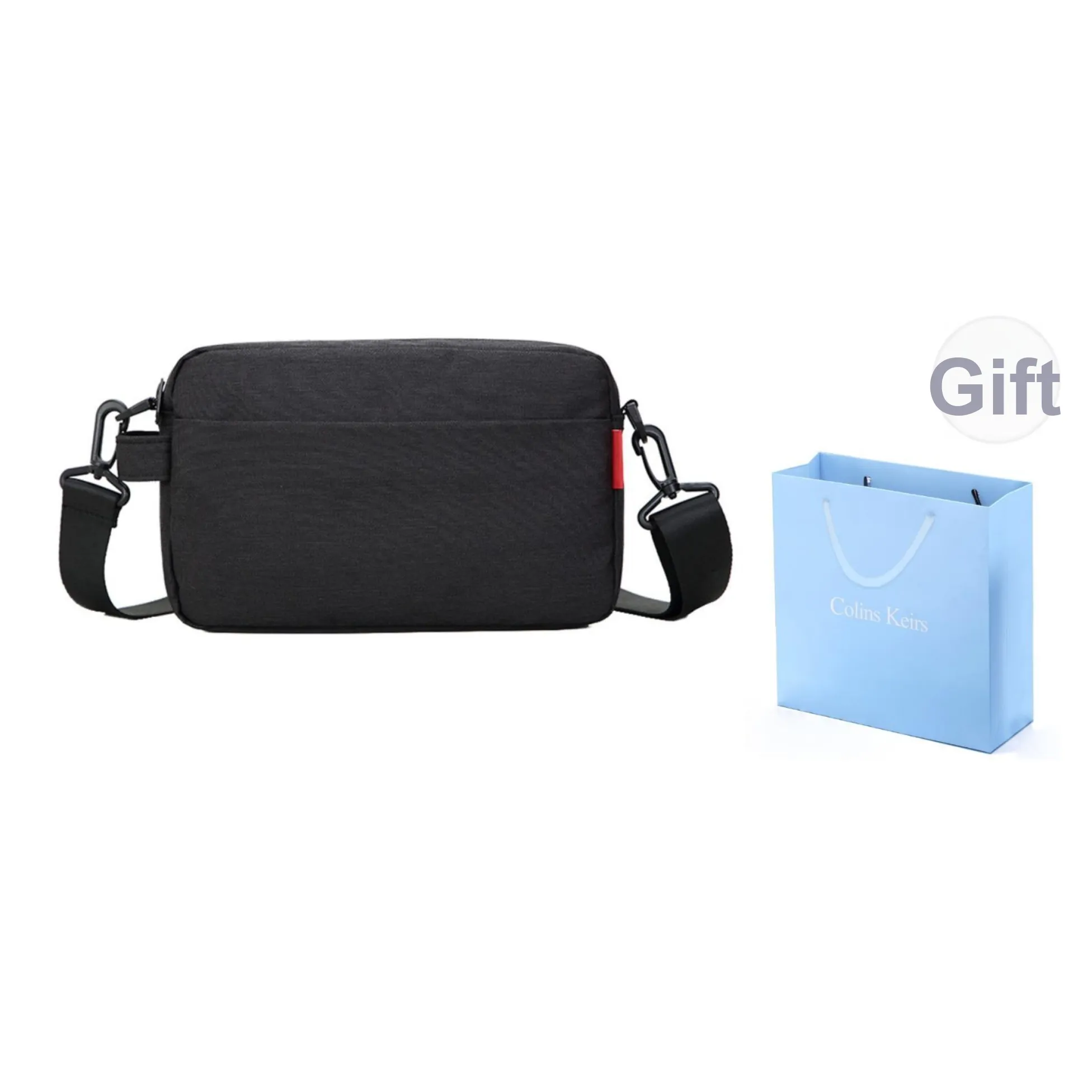 COLINS KEIRS Оксфорд Путешествие Коммутирование Рабочий стиль Сумка Маленькая квадратная сумка Сумки через плечо Сумка через плечо Обычный Мужской Черный Серый