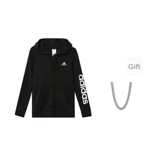 Adidas Jackets Women's Black+Free Necklaces