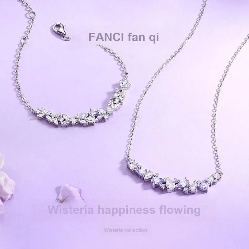 FANCI Wisteria Flower Series 925 Sterling Silver Necklaces Women's-15