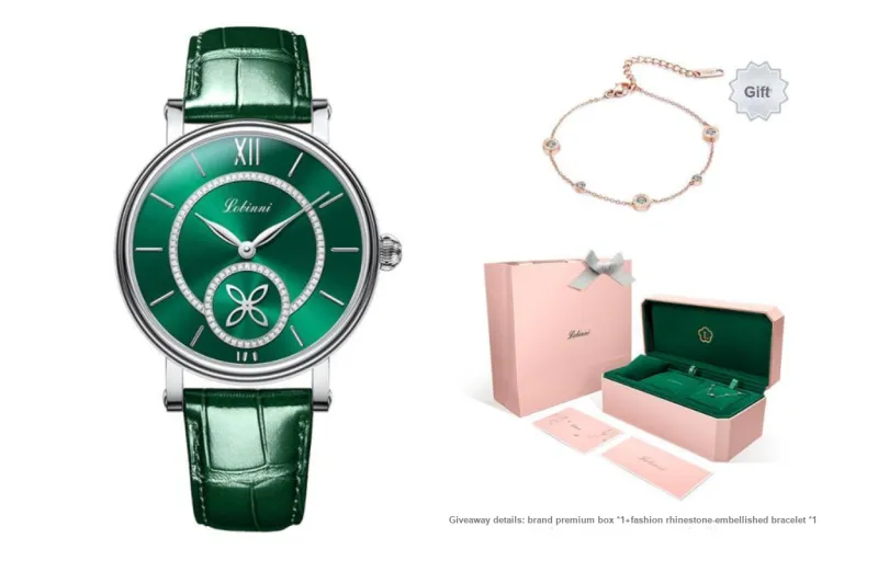LOBINNI L Automatic Mechanical Movement Watch Women's Watch Green Dial-4