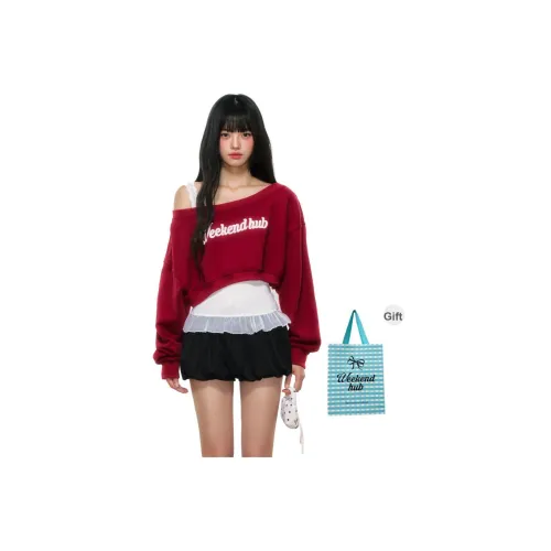 WEEKEND HUB Красный Женский Свитшот