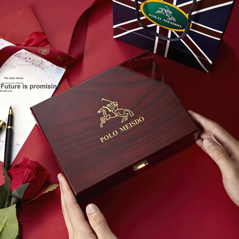 POLOMEISDO Cow Leather Premium Belt With Custom Exclusive Greeting Card Men's 3.5cm-6