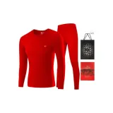 Men's Crew Neck Clothing Sets (Red) 100% cotton Antibacterial Soft/Shopping Bag Included