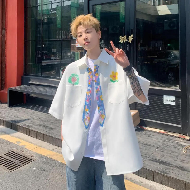 PEIMENG Shirts Unisex White-2