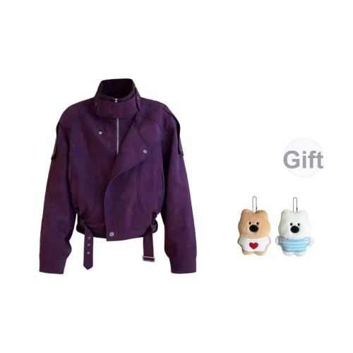 GHPC Ягодно-фиолетовый Женские Кожаные куртки