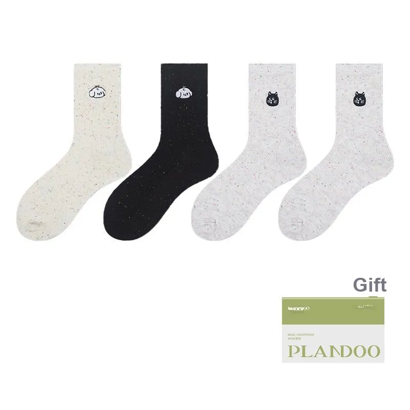 PLANDOO Mid Calf Socks Women's 4 Pack-2