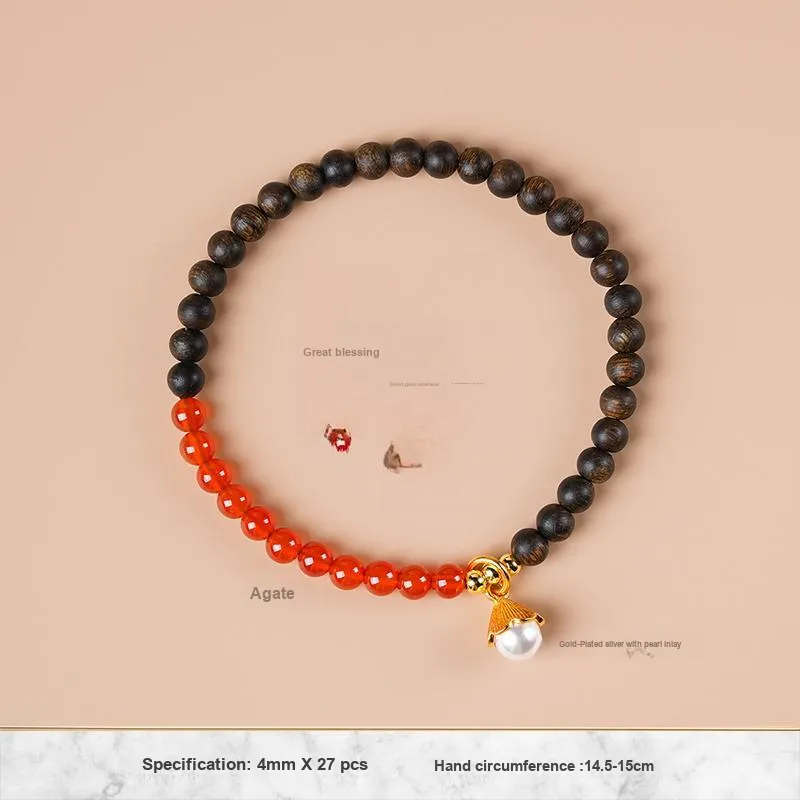 FANGYUANXIAOFU Fragrance Enhancer, Agarwood Bracelets Women's-4