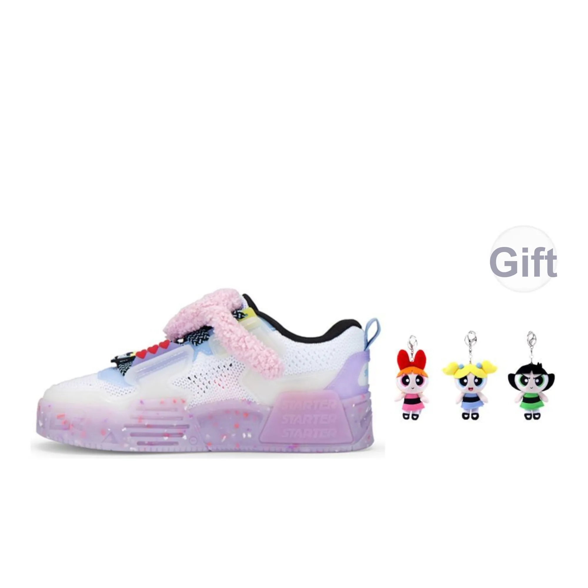 The Powerpuff Girls X STARTER Vol 90s Skateboard Shoes Women's Low Top Pink, Purple